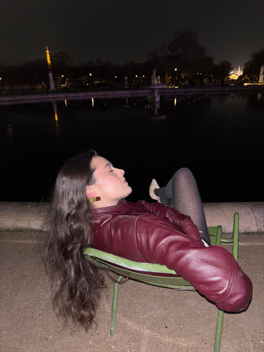 Micha gold rectangle earrings