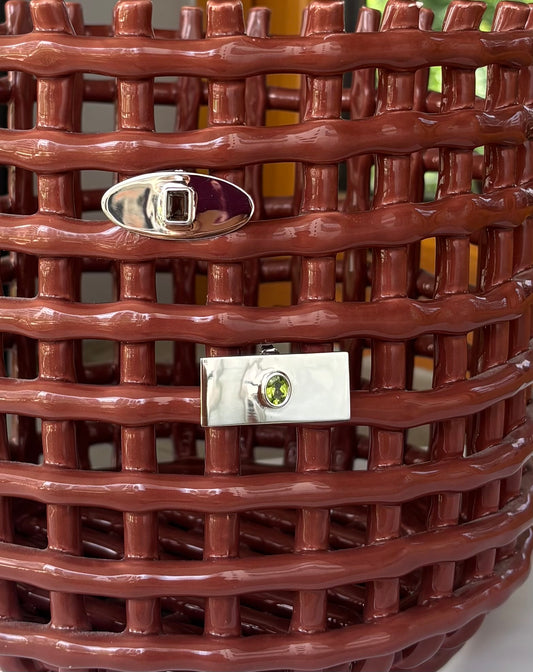 Micha silver rectangle earrings