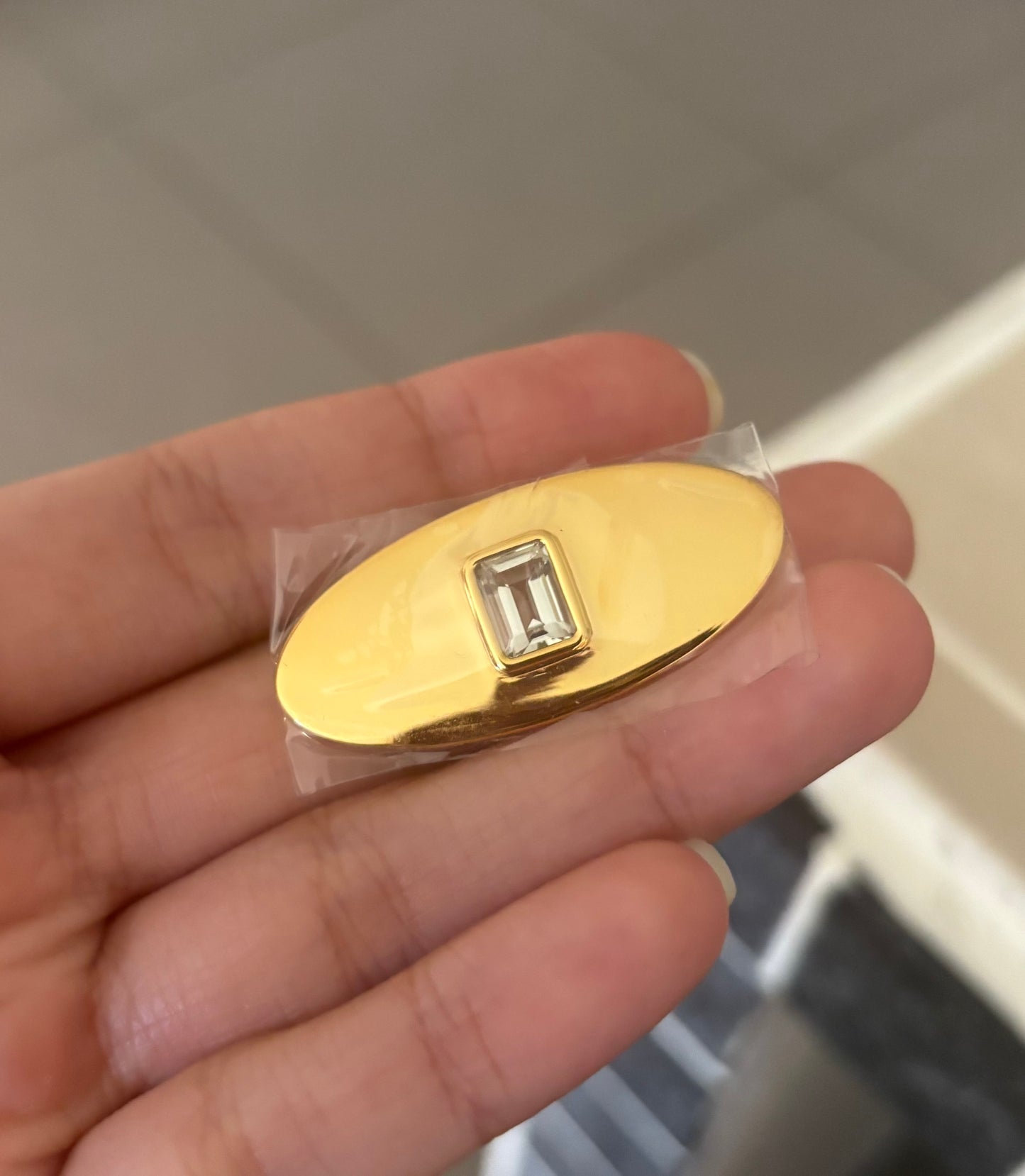 Micha gold oval earrings